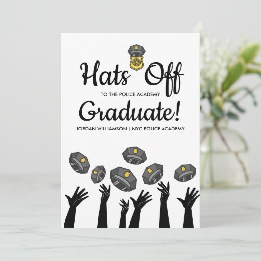 Foto-Graduiertengruppe der Polizeiakademie Einladung (Stehend Vorderseite)