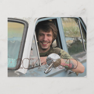 Foto-Graduiertenparty Grunge Brown Einladungspostkarte