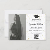 Foto Graduierung Partei qr Code Confetti minimal Einladung (Vorderseite)