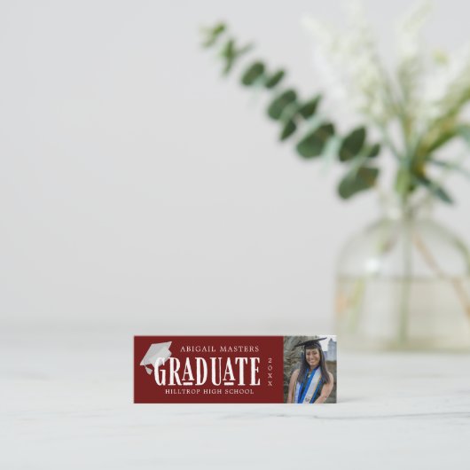 Foto-Graduierungskarte Mini Visitenkarte (Stehend Vorderseite)