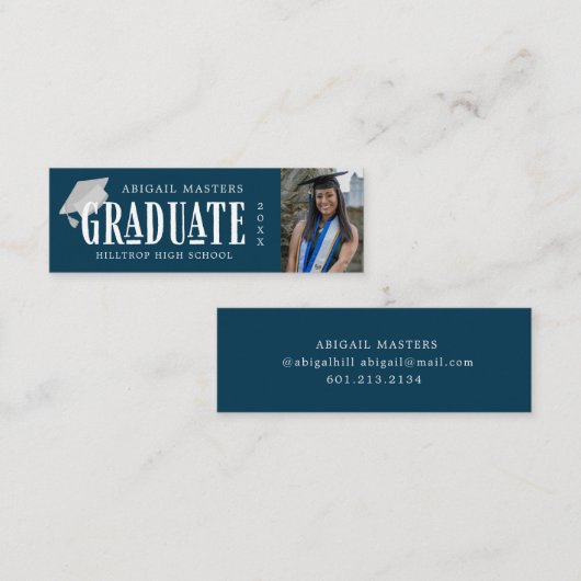 Foto-Graduierungskarte Mini Visitenkarte (Vorne/Hinten)