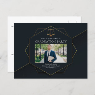 Foto-Graduierungspartei der Chic Law School Einladungspostkarte