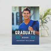 Foto-Graduierungspartei Einladung (Stehend Vorderseite)