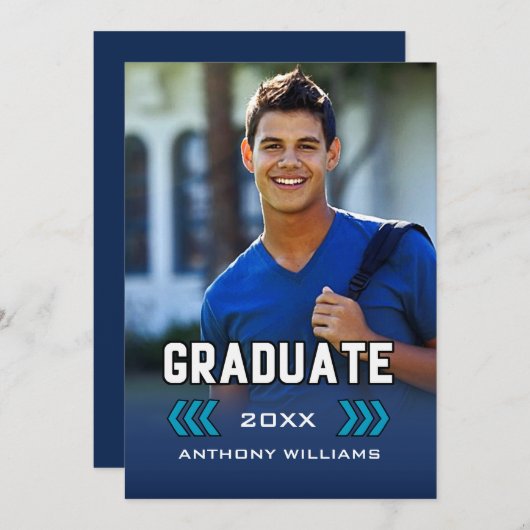 Foto-Graduierungspartei Einladung (Vorne/Hinten)