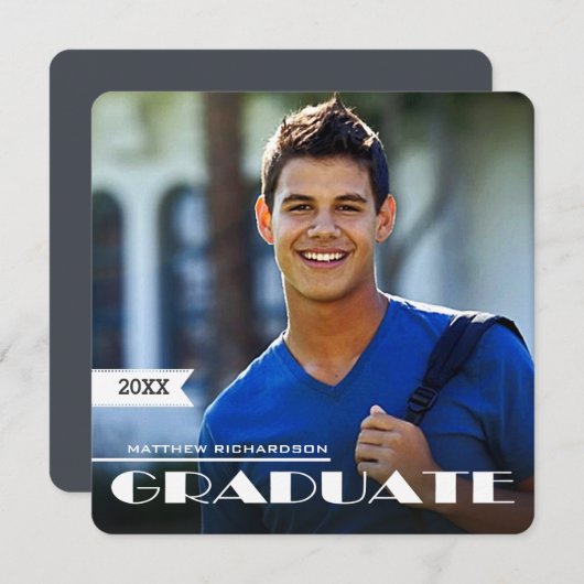 Foto-Graduierungspartei Einladung (Vorne/Hinten)