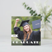 Foto-Graduierungspartei Einladung (Stehend Vorderseite)