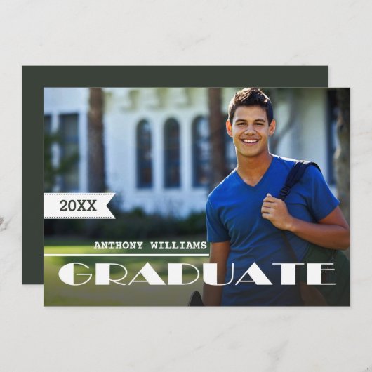 Foto-Graduierungspartei Einladung (Vorne/Hinten)