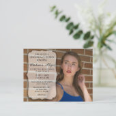 Foto-Graduierungspartei Einladungspostkarte (Stehend Vorderseite)