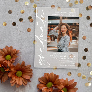 Foto-Graduierungspartei für weiße Signatur Acryleinladungen