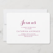 Foto-Graduierungspartei Moderne Lila Einladung (Rückseite)