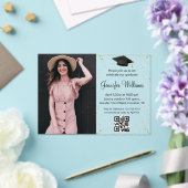 Foto Graduierungspartei qr Code uAwg gold Konfetti Acryleinladungen (In Situ (Hochzeit))