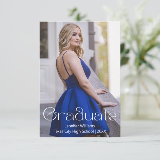 Foto Graduierungspartei qr uAwg Einladung (Stehend Vorderseite)