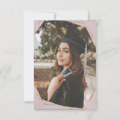 Foto-Graduierungsparty aus goldgeometrischem Marmo Einladung (Rückseite)