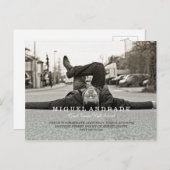 Foto-Graduierungsparty Boys Moderne Einladungspostkarte (Vorne/Hinten)