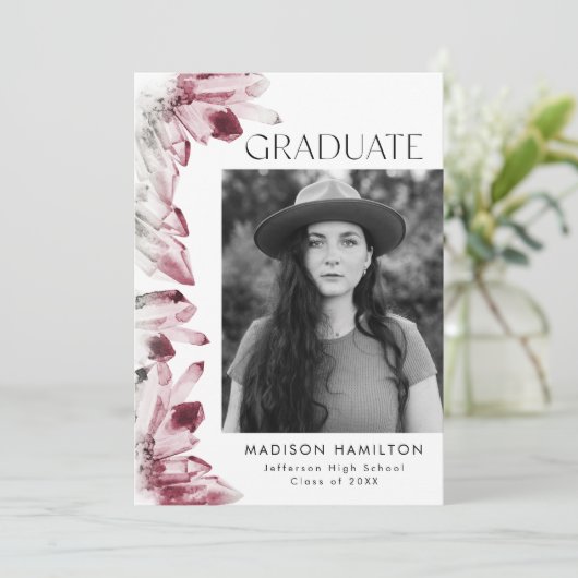 Foto-Graduierungsparty Einladung (Stehend Vorderseite)