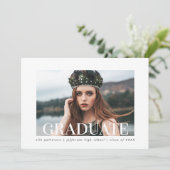 Foto-Graduierungsparty Einladung (Stehend Vorderseite)