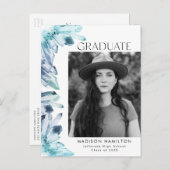 Foto-Graduierungsparty Einladungspostkarte (Vorne/Hinten)