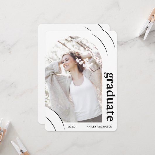 Foto-Graduierungsparty Invita Einladung (Vorderseite/Rückseite Beispiel)