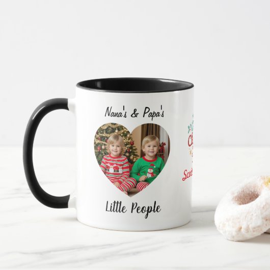 Foto Grandkids Christmas Personalisieren Tasse (Mit Donut)