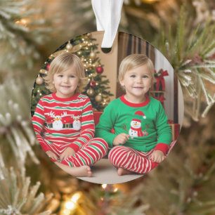Foto Grandkids/Snowman Personalisieren Ornament