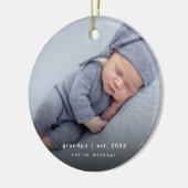 Foto Grandpa Jahr etabliert Keepake Keramik Ornament (Links)