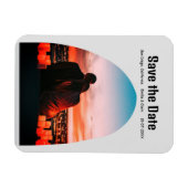 Foto grau boho Save the Date QR moderne Russti Magnet (Horizontal)