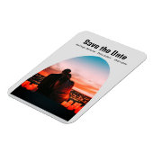 Foto grau boho Save the Date QR moderne Russti Magnet (Linke Seite)