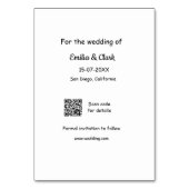 Foto grau boho Save the Date QR moderne Russti Tischnummer (Rückseite)