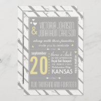 Foto Grau und Gelb Moderne Typografie Hochzeit