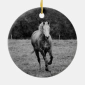 Foto graues Horse-Gedenkherz Keramik Ornament (Hinten)