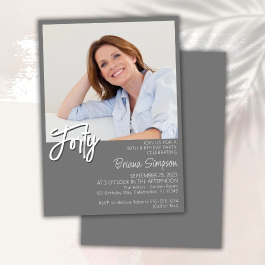 Foto Gray 40. Geburtstag Einladung