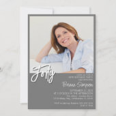 Foto Gray 40. Geburtstag Einladung (Vorderseite)