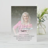 Foto Gray 82. Geburtstagsfeier Einladung (Stehend Vorderseite)