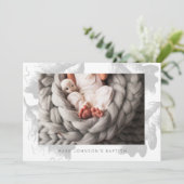 Foto Gray Foliage Taufe Party Einladung (Stehend Vorderseite)