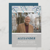 Foto Gray für ihn Confetti 84. Einladung (Vorne/Hinten)