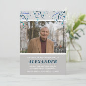 Foto Gray für ihn Confetti 88. Einladung (Stehend Vorderseite)
