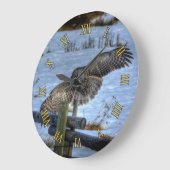 Foto "Great Gray Owl Wildlife Portrait II" Große Wanduhr (Winkel)