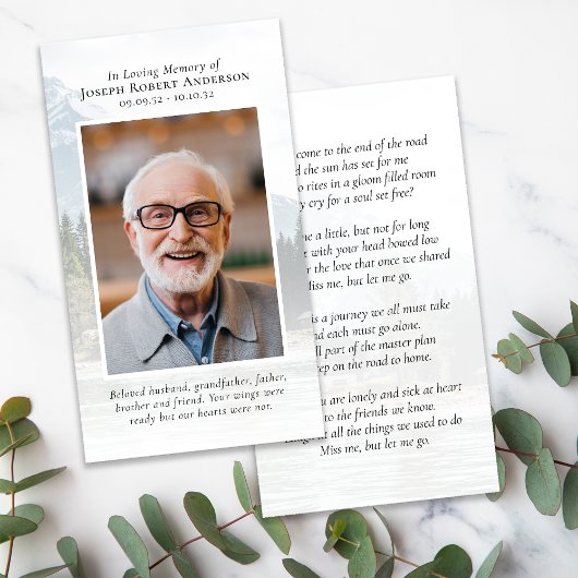 Foto Great Outdoor River Memorial Prayer Card