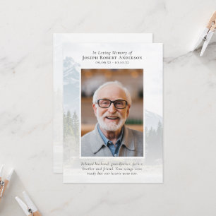 Foto Great Outdoor River Memorial Prayer Card Einladung