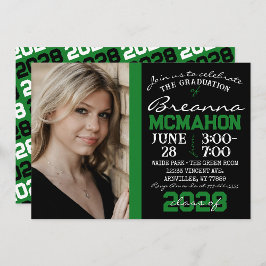 Foto "Green & Black Modern Abschluss" - Einladung