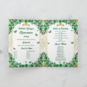 Foto Green Gold Glitzer Floral Quinceanera Programm (Innenseite)