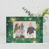 Foto Green Gold Snowflake Weihnachten Weihnachten (Stehend Vorderseite)