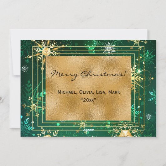 Foto Green Gold Snowflake Weihnachten Weihnachten (Rückseite)
