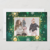 Foto Green Gold Snowflakes Weihnachten Weihnachten (Vorderseite)