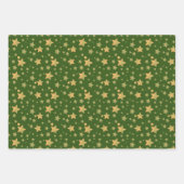 Foto Green Gold Star Pattern Weihnachten Geschenkpapier Set (Vorderseite)