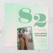 Foto Green Gradient 82. Geburtstag Einladung (Vorne/Hinten)