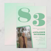 Foto Green Gradient 83. Geburtstag Einladung (Vorne/Hinten)