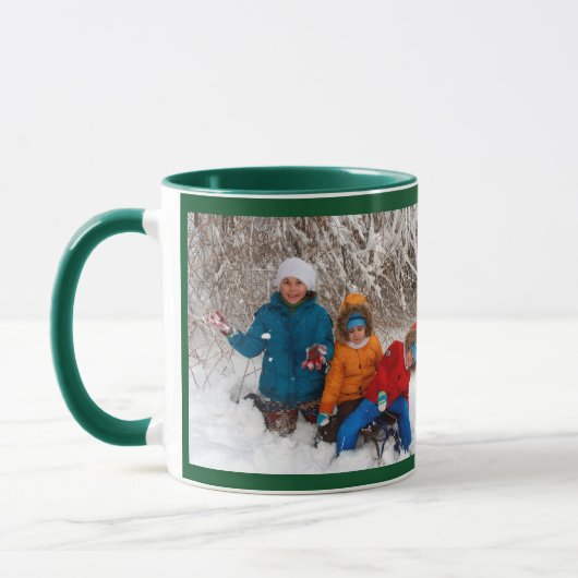 Foto Green personalize Template Geschenk Kaffee Ta Tasse (Links)