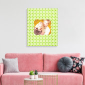 Foto Green Polka [16x20] Zoll Leinwand (Insitu (Wohnzimmer))
