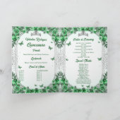 Foto Green Silver Glitzer Floral Quinceanera Programm (Innenseite)